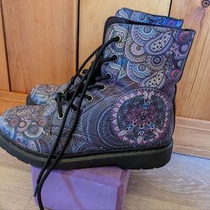 Yes We Vibe Decorated Combat boots